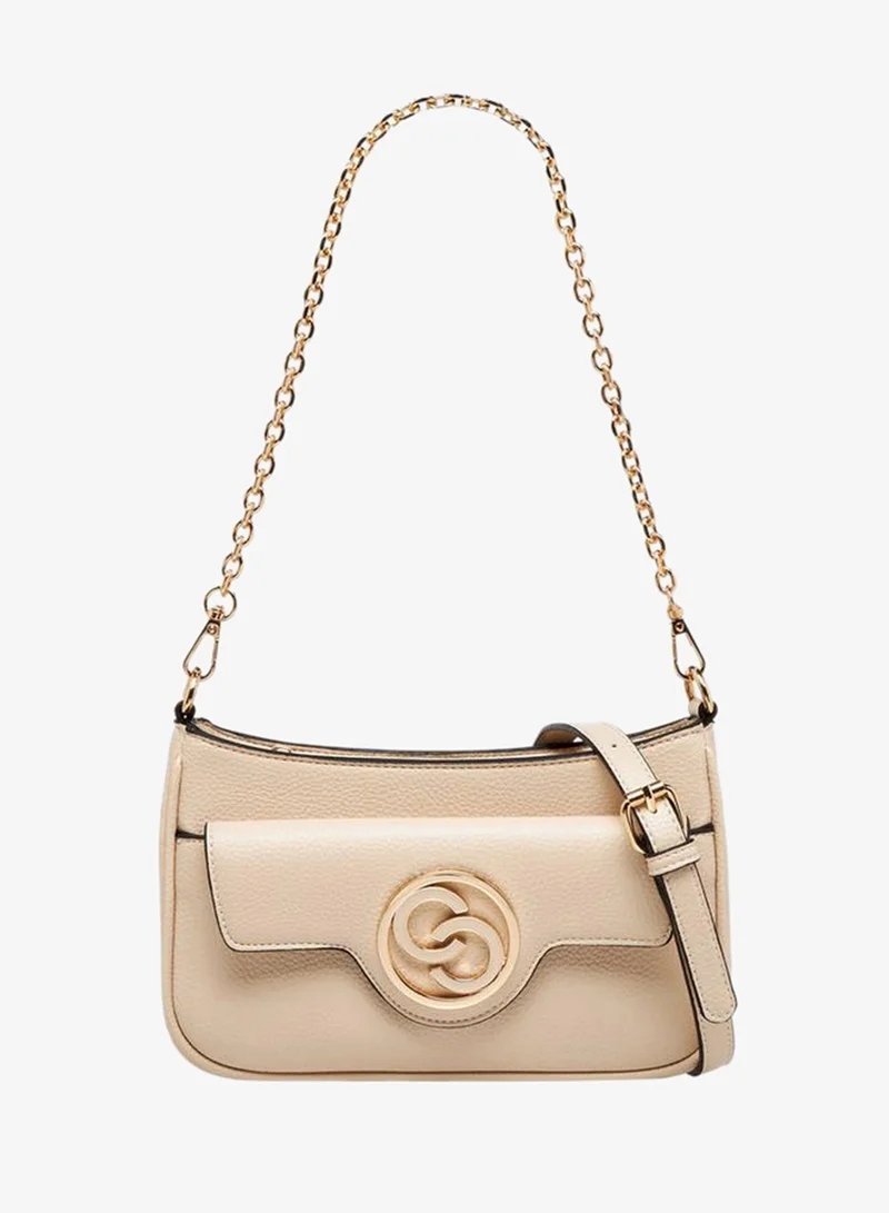 Celeste Logo Detail Crossbody Bag with Zip Closure