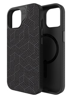 ZAGG Apple iPhone 15 Case , ZAGG Cass - London Snap Series Magsafe Case - Black Geo  - Image 2