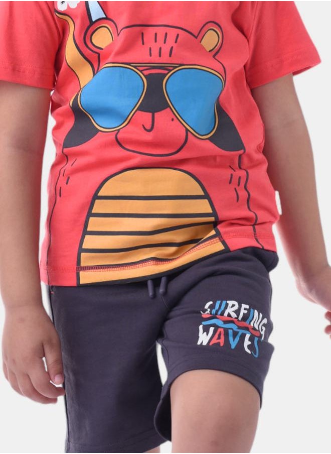 URBASY - Panda Graphic T-Shirt & Shorts Set by Styli - Image 1