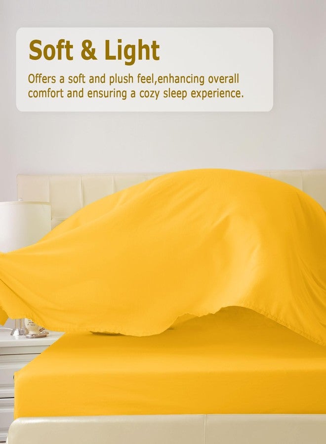 Homilay Twin Size Bed Sheet Set - 3-Piece Soft Microfiber Sheets with Deep Pockets, Cooling Technology, and Wrinkle-Free Pillowcase. Hotel-Quality, Durable Bedding, Spectra Yellow - Image 2