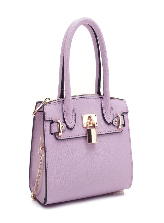 EVVE Women's Evening Bag Party Clutches Mini Satchel Purses Cocktail Prom Handbags with Chain and Lock | LAVENDER - Image 1