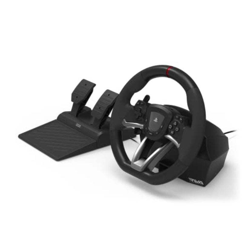Steering Wheel and Pedals for Sony PlayStation 4/5 Licensed New PS5-Compatible Model Includes Gran Turismo 7 Support for PS4 and PS5 Racing Simulation Setup for Home Gaming Black USB Wired - Image 2