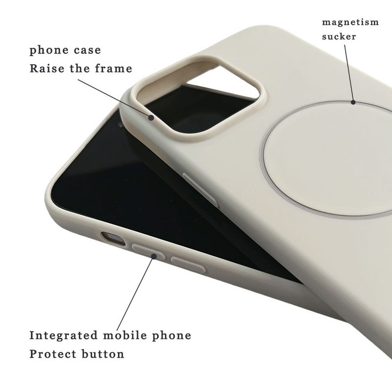حالة مغناطيسية متوافقة مع iPhone 12 Pro Max، غطاء حماية من TPU غير لامع مضاد للصدمات، ناعم، مقاوم للخدوش، بطانة من الألياف الدقيقة، لون عاجي أبيض - Image 5