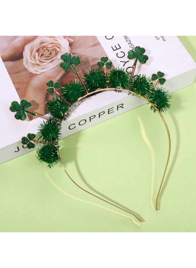 CEALXHENY St. Patrick'S Day Headbands Glitter Rhinestone Shamrock Headbands Lucky Irish Hairbands St Patrick'S Day Accessories Party Favors Gifts (Style A) - Image 3