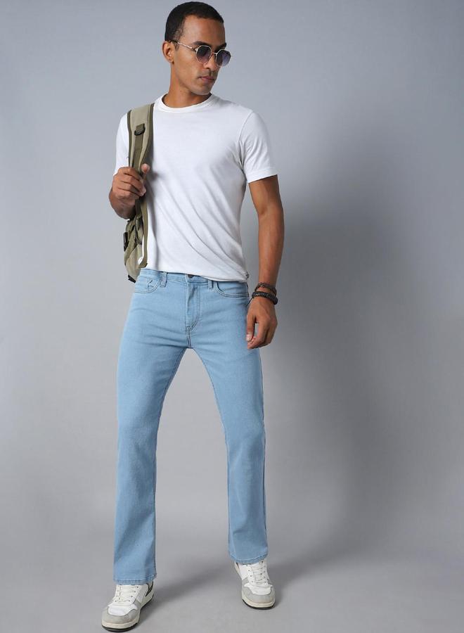 HIGH STAR Light Blue Mid Rise Regular Fit Jeans - Image 4