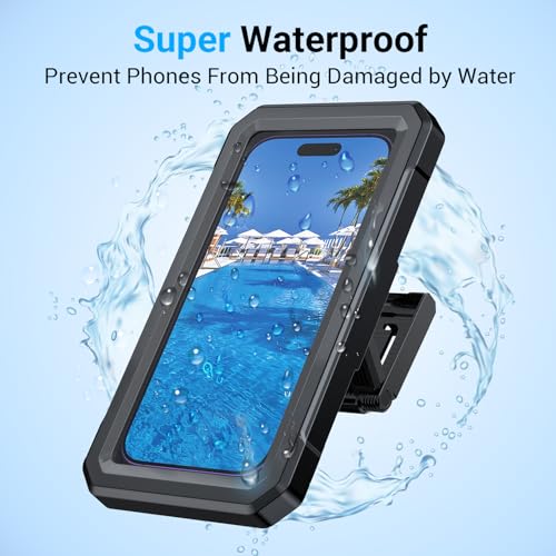 Coolpow Shower Phone Holder Waterproof【480°Rotatable】Retractable Adjustable Shower Phone Case Shower Stall Accessories for Bathroom Wall Phone Mount Stand Water Proof Anti Fog Case for 4-7"Cellphones - Image 2