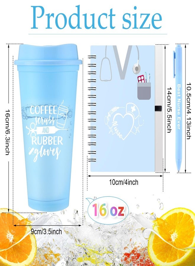 Skylety 36 Pcs Nurse Gifts Set 12 Appreciation Tumbler 12 Notebooks Motivational Journals 12 Thank You Ballpoint Pens 2025 Nurse Week CNA Gifts for Women(Style C) - Image 2