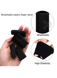 RATSAW Finger Sleeves 20 PCS Finger Sleeves Protectors Sport Finger Sleeves Thumb Brace Support Finger Brace Elastic Thumb Sleeves for Relieving Pain Arthritis Trigger Finger Black and Sapphire blue  - Image 3