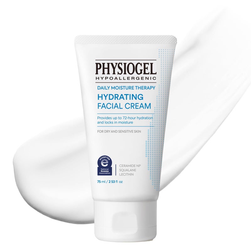 Physiogel Physiogel Hydrating Facial Cream Moisturizer, Provides 72 hrs of Hydration for Normal to Dry Sensitive Skin, Fragrance Free, Strengthens Skin Barrier, Face Cream for Men & Women, Ceramide, Squalane - Image 1