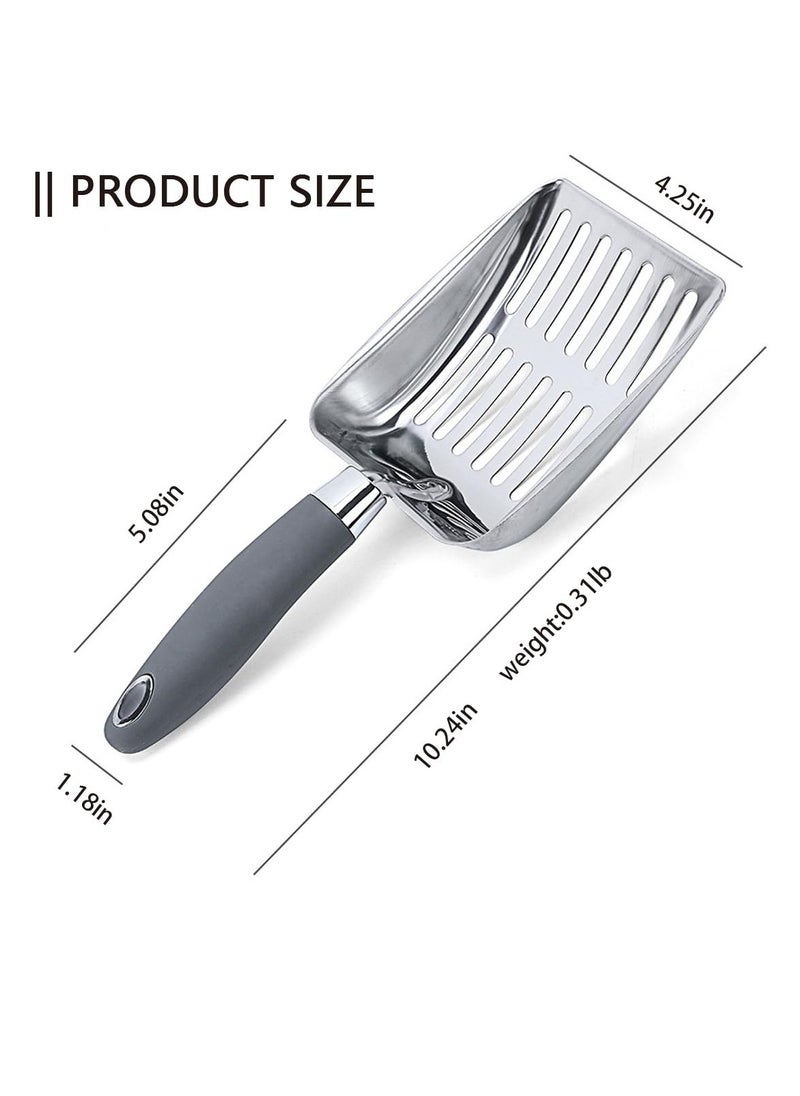 Excefore - Stainless Steel Cat Litter Scoop, Durable and Heavy Duty Kitty Litter Scoop, Comfy Sifting, Lifter, for Kitty Litter Box - Image 1
