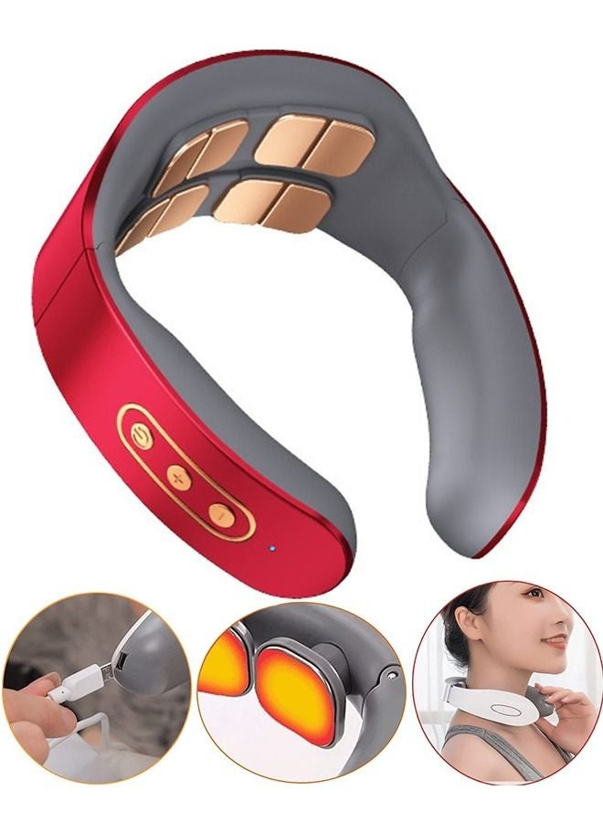 Bukela Smart Neck Massager with Heat, Cordless Massage for Neck, Electric Pulse Massager for Pain Relief with 8 heads 9 Levels, Lightweight for Office, Home, Travel - Image 1