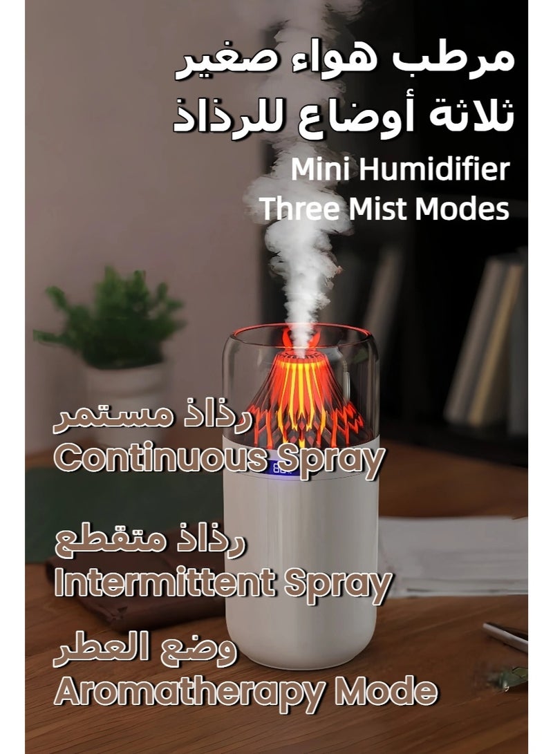 مرطب هواء برائحة الزيوت العطرية، 7 ألوان لهب، بدون ضوضاء، مناسب للمنزل والمكتب، ناشر للعلاج بالروائح العطرية، أبيض، جهاز ترطيب، ناشر عطر، مرطب هواء للسيارة، 360 مل - Image 2