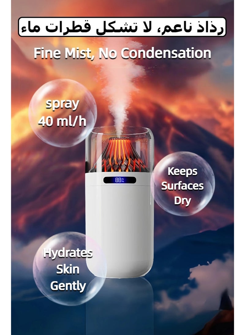 مرطب هواء برائحة الزيوت العطرية، 7 ألوان لهب، بدون ضوضاء، مناسب للمنزل والمكتب، ناشر للعلاج بالروائح العطرية، أبيض، جهاز ترطيب، ناشر عطر، مرطب هواء للسيارة، 360 مل - Image 5