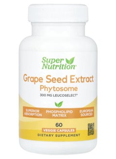 Super Nutrition Grape Seed Phytosome 300 mg 60 Veggie Capsules 