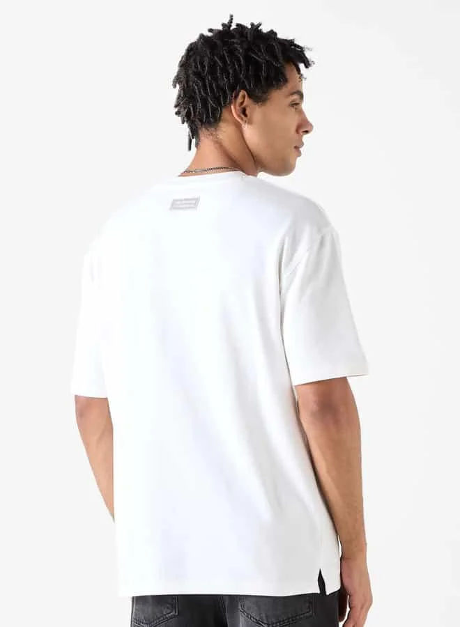 Lee Cooper Lee Cooper Printed Oversized T-Shirt with Crew Neck
