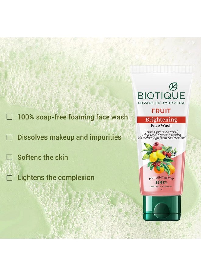 Biotique Fruit Brightening Face Wash Ayurvedic And Organically Pure Advanced Swiss Technology 100% Botanical Extracts Suitable For All Skin Types 150Ml  - Image 3
