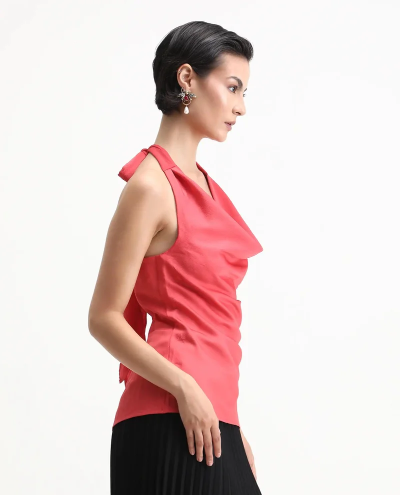 Rareism Women's Flowy Cowl Neck Top