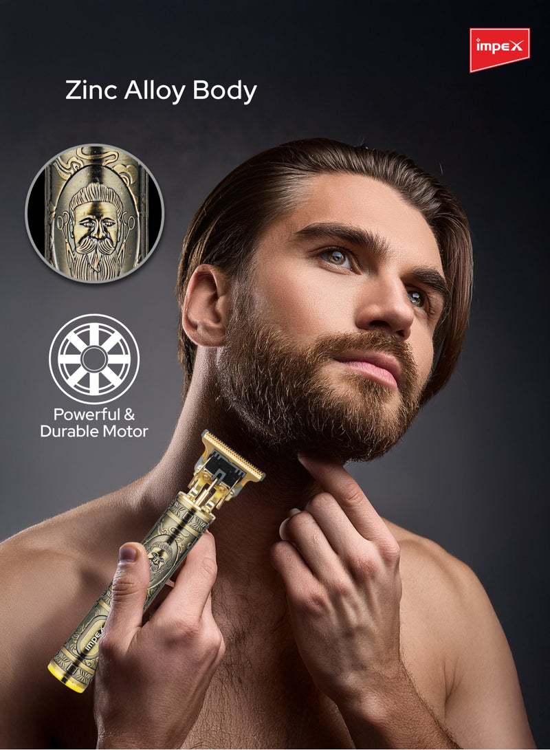 Impex Professional Hair Clipper with 7500RPM Trimmer Durable Motor, 4 Head Attachments (1.5, 2, 3, 4 mm), Type C Charging Port, Zinc Alloy Body, 800mAh Lithium Battery, 5W Power - IHC9 - Image 3