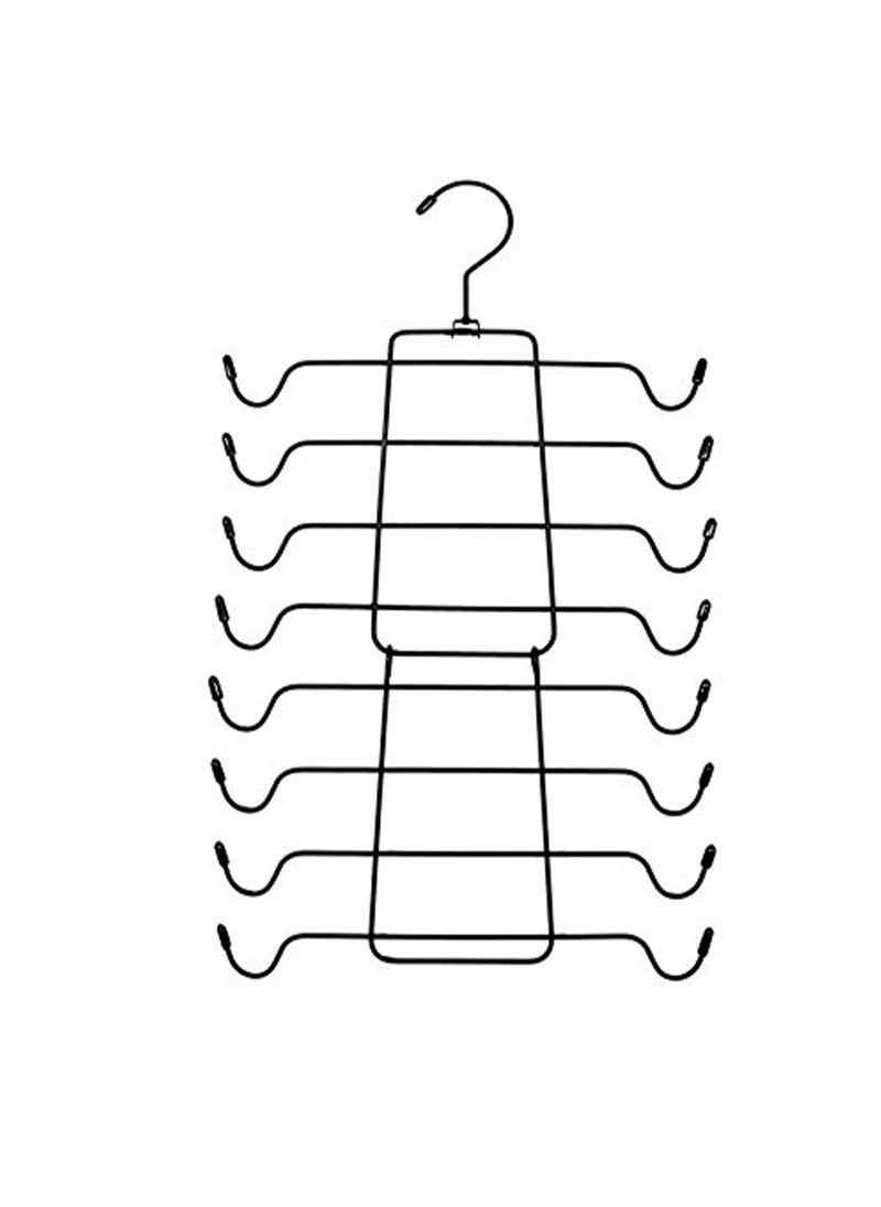 sulfar MS Tank Tops Hanger Bra Hangers, Space Saving Hanger Metal Folding Closet Organizer for Tank Tops, Cami, Bras, Bathing Suits, Belts, Ties (Black) Pack of 1  - Image 1