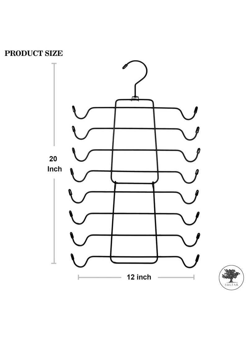 sulfar MS Tank Tops Hanger Bra Hangers, Space Saving Hanger Metal Folding Closet Organizer for Tank Tops, Cami, Bras, Bathing Suits, Belts, Ties (Black) Pack of 1  - Image 2