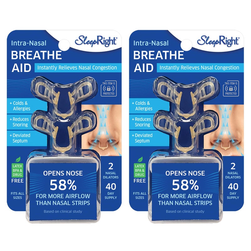 SleepRight Intra-Nasal Breathe Aids Breathing Aids for Sleep Nasal Dilator Snore Reducer - 2 Pack (4 Count) - Image 1