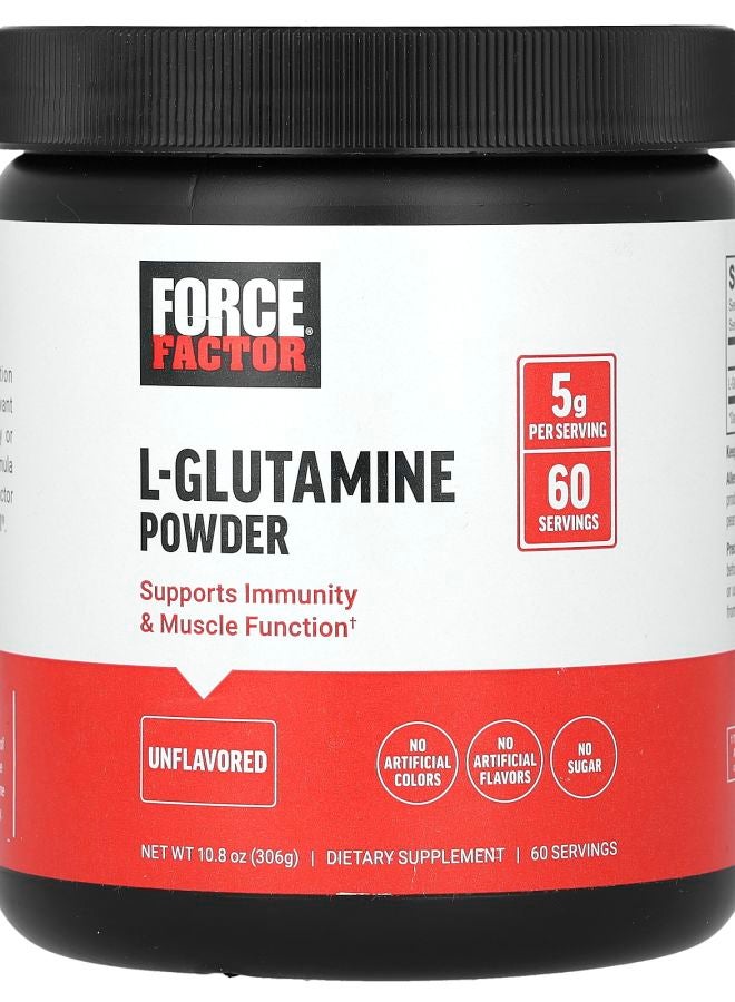 Force Factor L-Glutamine Powder Unflavored 10.8 oz (306 g) - Image 1