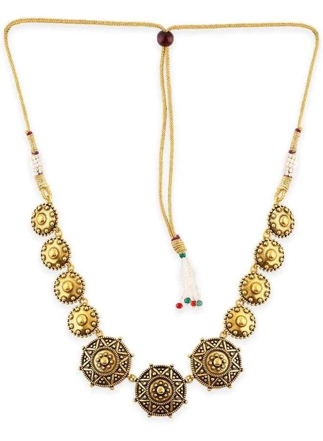 فويلا Voylla Rava Ball Brass Oxidized Statement Necklace For Women