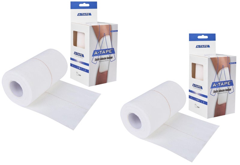 A-TAPE Cotton High Elastic Adhesive Bandage for Superior Comfort and Compression, Support for sports Injury Recovery (Pack of 2) (10cm X 4.5m) - Image 1