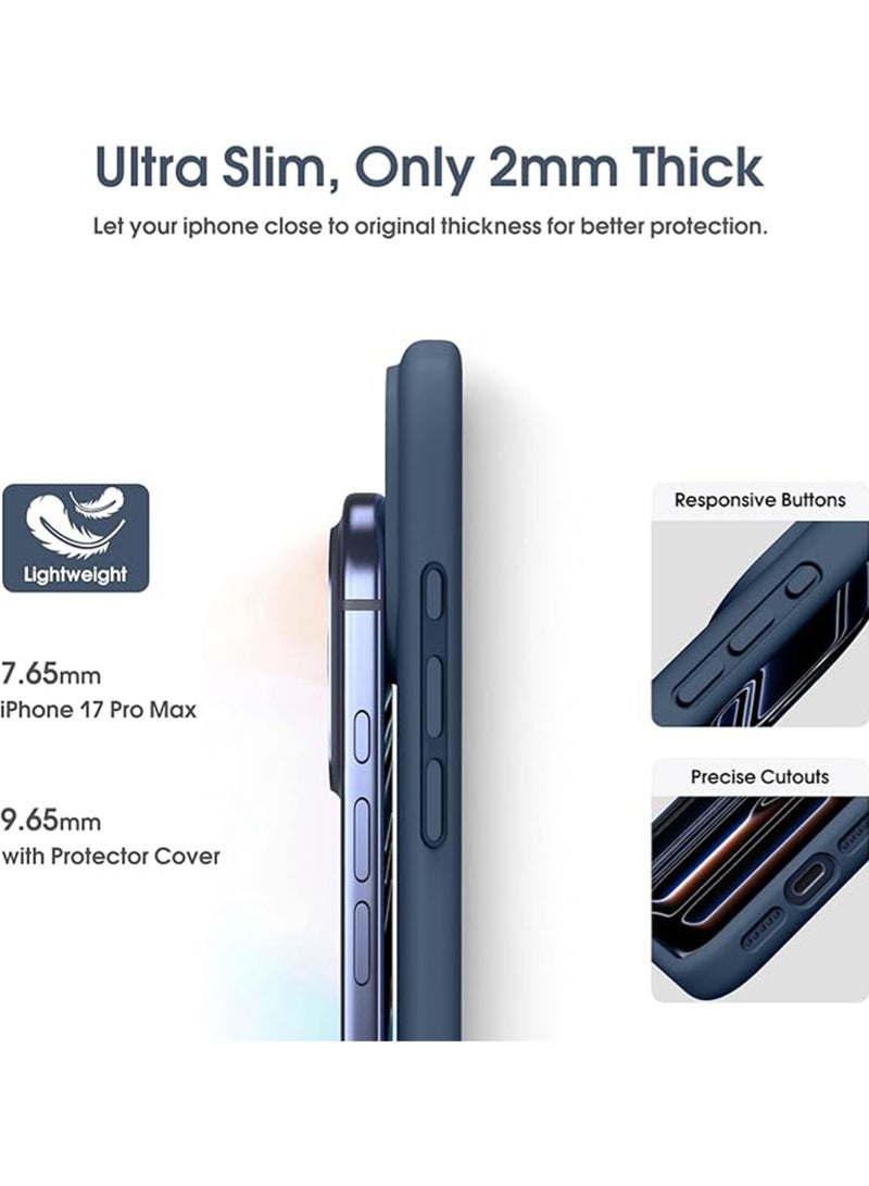 WRISTWISE Case Cover for iPhone 17 Pro Max - [Camera All-Round Protection] [Soft Microfiber Lining Anti-Scratch] Shockproof Phone Case Cover, Blue - Image 4