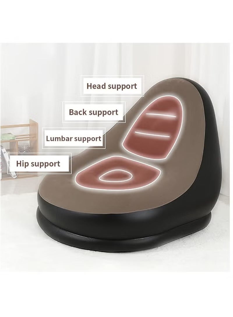 Generic 2 Pack Foldable Portable Inflatable Bean Bag Chair, Lazy Sofa, Inflatable Couch, Inflatable Sofa, Inflatable Seat, Air Furniture Set with Footrest, Air Pump for Indoor, outdoor  - Image 2