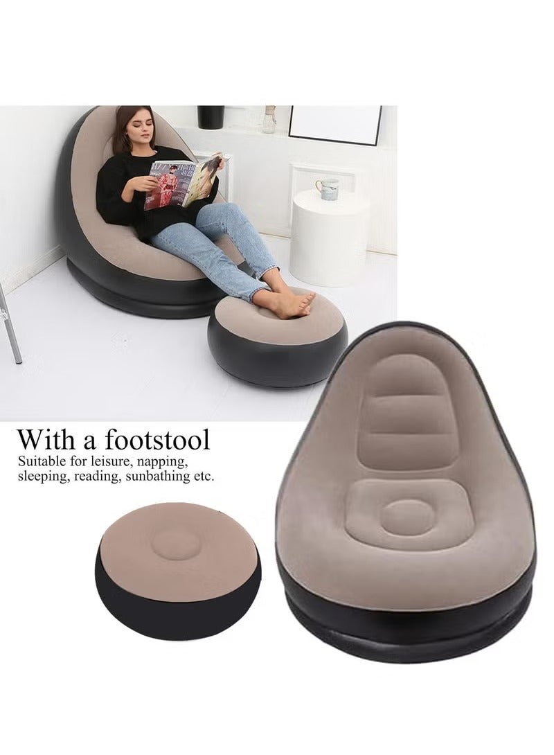 Generic 2 Pack Foldable Portable Inflatable Bean Bag Chair, Lazy Sofa, Inflatable Couch, Inflatable Sofa, Inflatable Seat, Air Furniture Set with Footrest, Air Pump for Indoor, outdoor  - Image 5