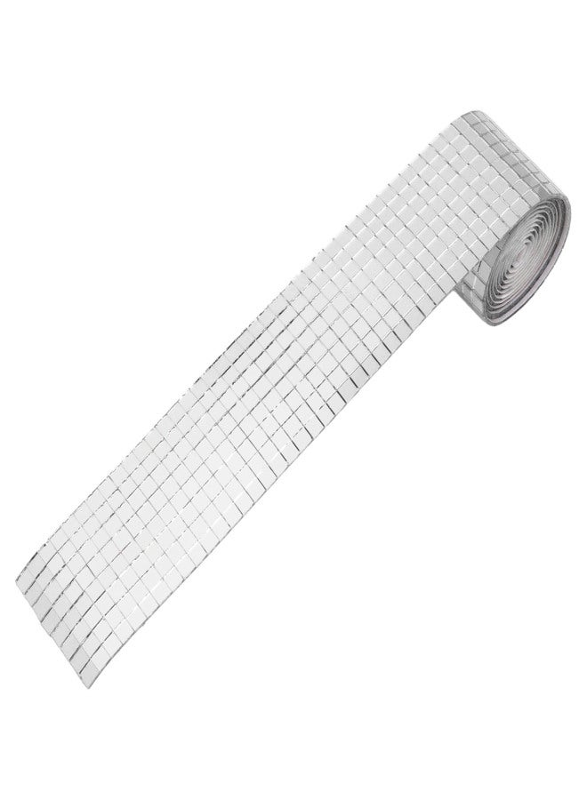 1600Pcs Self Adhesive Mirror Mosaic Sheet Adhesive Mosaic Square Glass Tile Sticker for Home Decorating Silver - Image 3