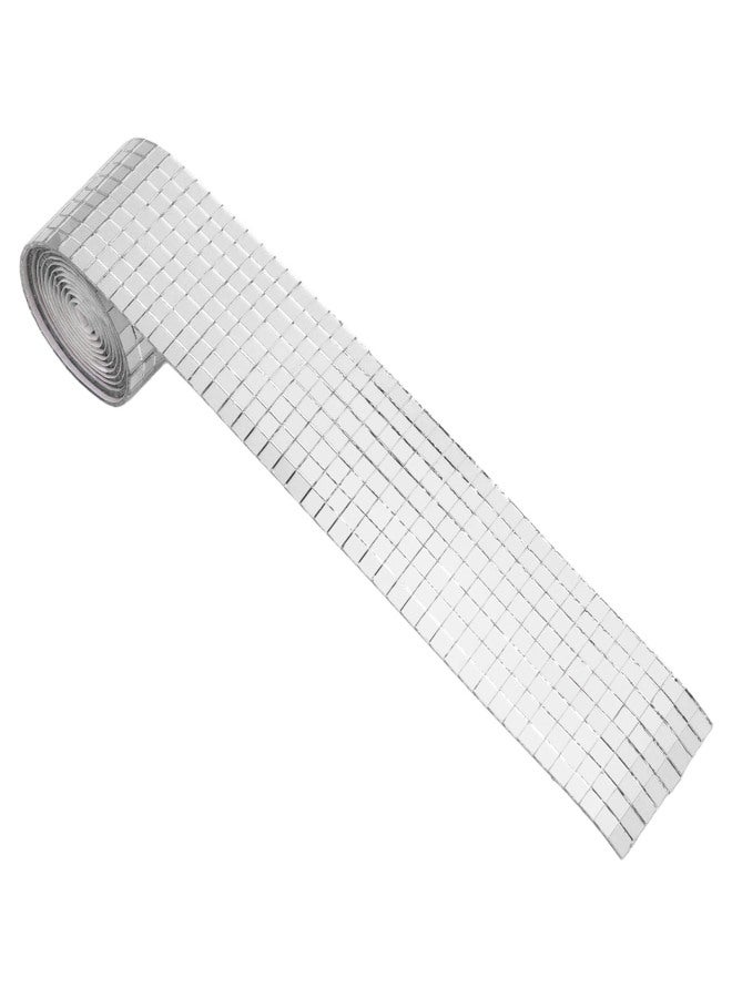 1600Pcs Self Adhesive Mirror Mosaic Sheet Adhesive Mosaic Square Glass Tile Sticker for Home Decorating Silver - Image 1