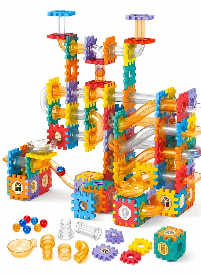 UV Enterprises 125 PCS Pipeline Rolling Ball Building Blocks Set for Kids | Construction Blocks Ball Track | Educational Learning Toy | Interactive Preschool Activity Game 3+ Year Kids Engineering Toy for Brain Development - Image 1