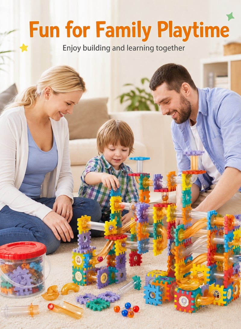 UV Enterprises 125 PCS Pipeline Rolling Ball Building Blocks Set for Kids | Construction Blocks Ball Track | Educational Learning Toy | Interactive Preschool Activity Game 3+ Year Kids Engineering Toy for Brain Development - Image 3