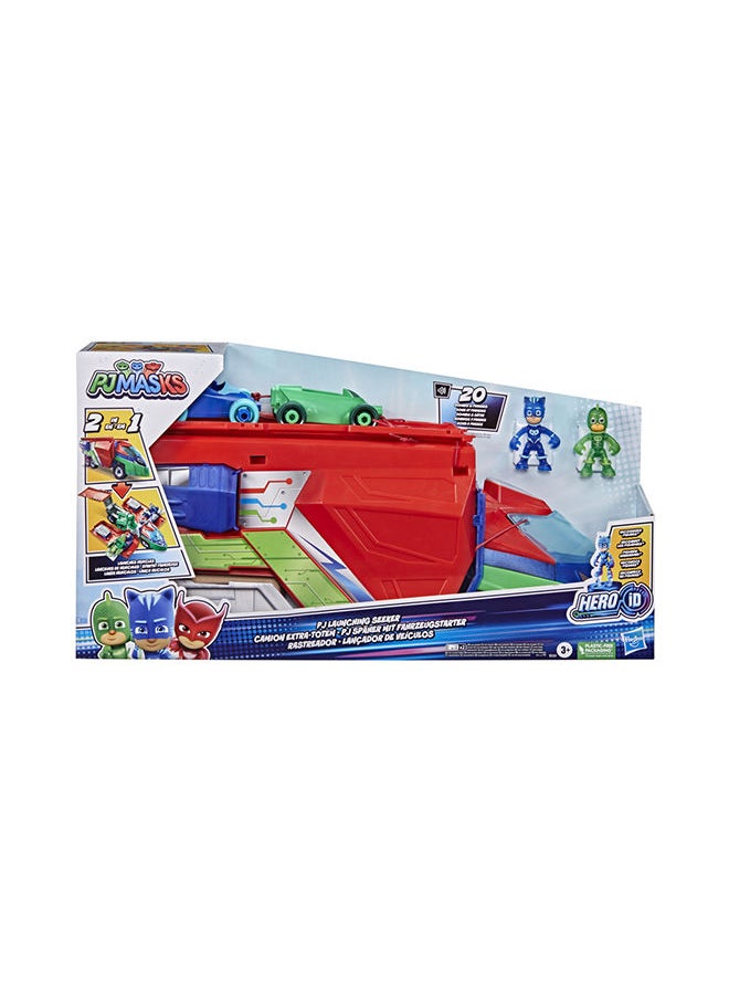 PJMASKS - Toys PJ Launching Seeker Car Playset with Sounds, 2-in-1 Vehicle and Car Launcher, Preschool Toys for 3 Year Old Boys and Girls and Up - Image 1
