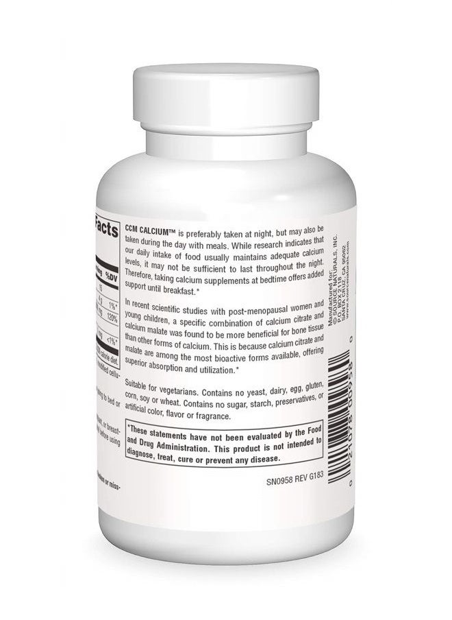 Source Naturals - CCM Calcium Citrate/Malate Source Naturals, Inc. 60 Tabs - Image 1