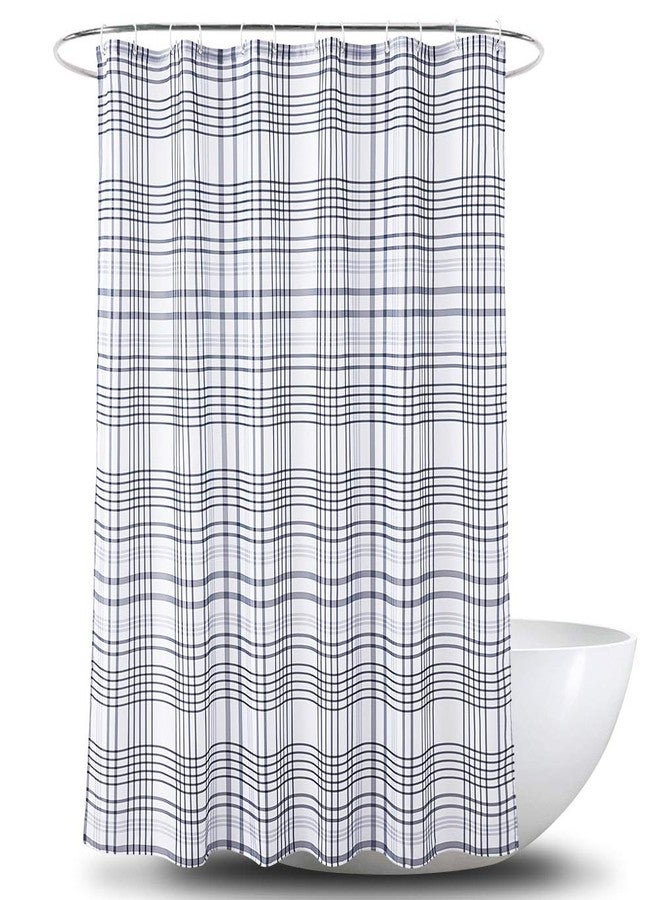 YOSTEV Plaid Grey Bathroom Fabric Shower Curtain with Hooks,Decorative Bathroom Accessories,Water Proof,Reinforced Metal Grommets 72x72 inches - Image 1