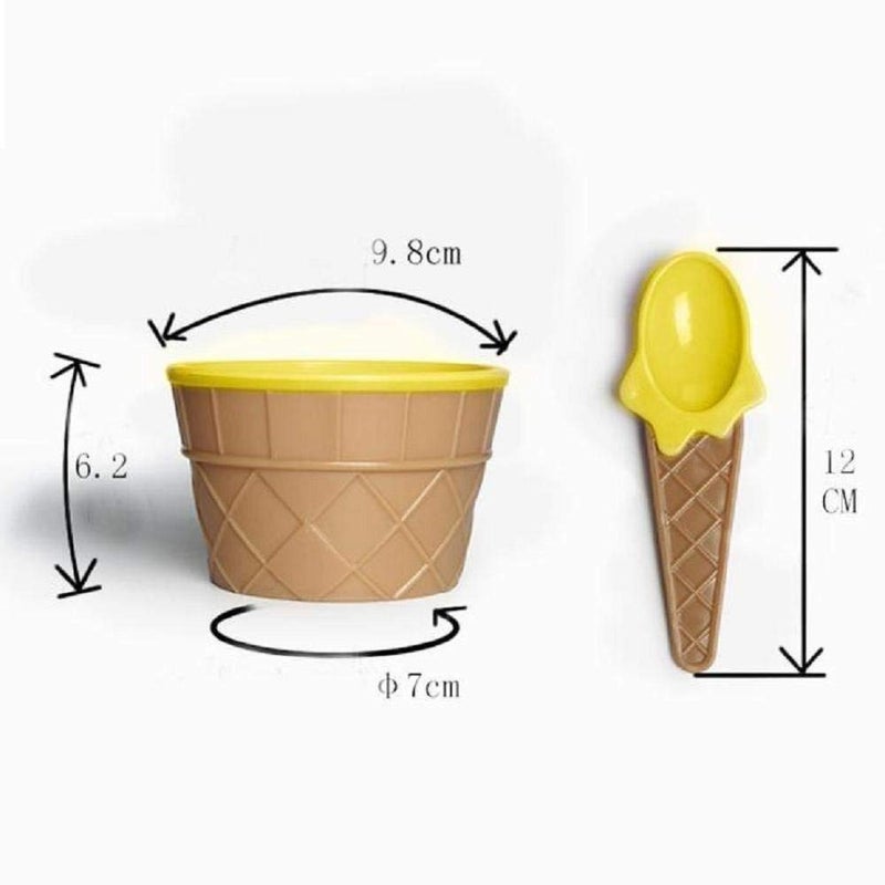 Paghadi Ice Cream Bowl Waffle Cup Set Colorful Ice Cream Cup Frozen Yogurt Cups with SpoonsIce Cream Dessert Bowls Maggie Bowl Salad Cup Fruit Bowl for ChildrenKidsBaby 2 Pcs - Image 5