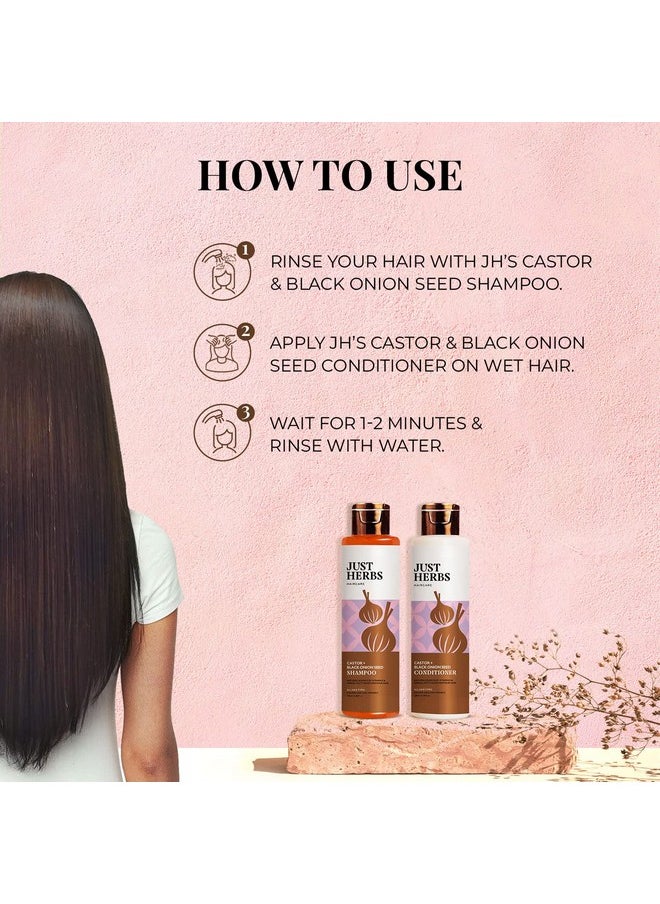 Just Herbs Anti Hairfall Control Kit (Shampoo 100Ml+Conditioner100Ml) With Goodness Of Natural Vitamin E, Bhringraj & Black Onion Seed For Shiny, Smooth Hair - All Hair Types  - Image 3