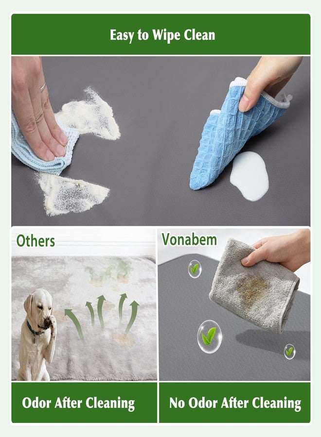 Vonabem Outdoor Waterproof Dog Bed Washable, XXL Crate Pad 48 Inch, Wipeable Leather Extra Large Pet Bed with Removable Cover Reversible, Foam Anti-Slip Kennel Pads 47"x29" Grey - Image 3