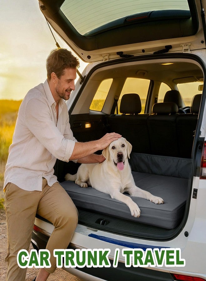 Vonabem Outdoor Waterproof Dog Bed Washable, XXL Crate Pad 48 Inch, Wipeable Leather Extra Large Pet Bed with Removable Cover Reversible, Foam Anti-Slip Kennel Pads 47"x29" Grey - Image 5