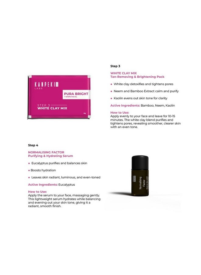 Kanpeki Pura Bright 7-Step Facial Kit With Algae Peel-Off Mask | Purifying, Clearing & Whitening | Deep Cleansing & Skin Brightening - Image 5