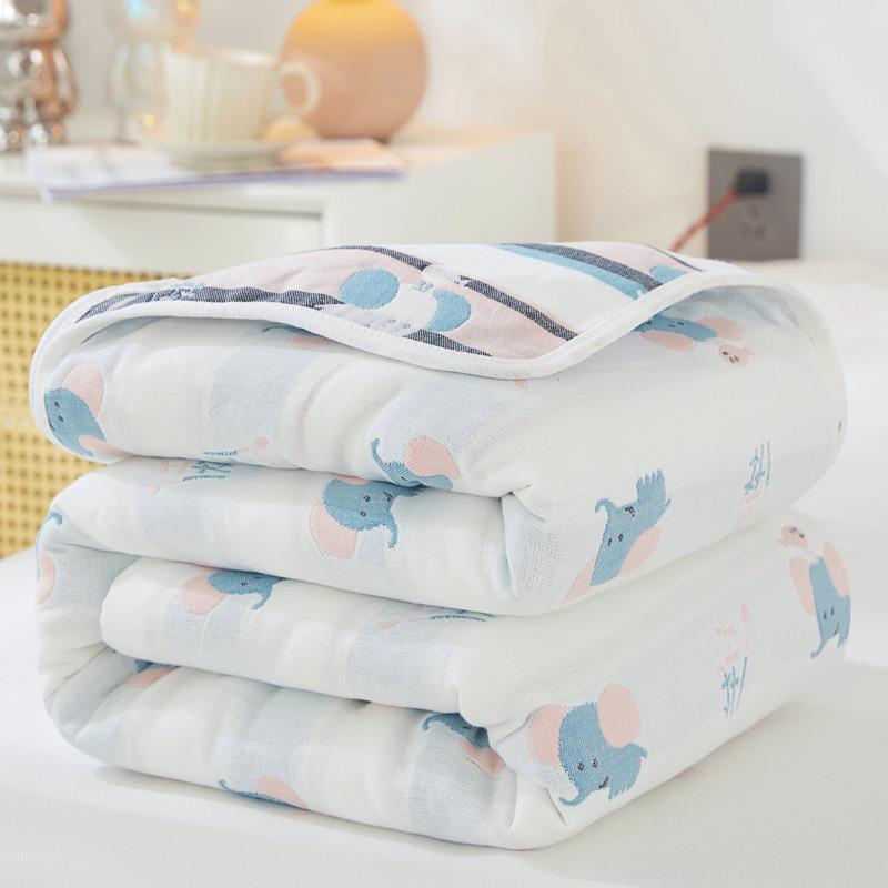 Cotton Six-Layer Yarn Towel Quilt Class A Cotton Summer Thin Children'S Baby Blanket 6-Layer Gauze Summer Cool Quilt - Image 1