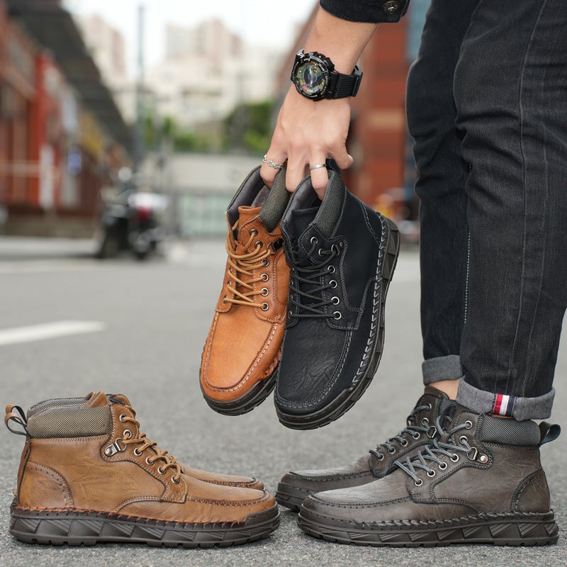 2024 Explosions Martin Boots Men'S High-Top Outdoor Leisure Plus Size Thick-Soled Men'S Boots A Generation Of Hair - Image 3