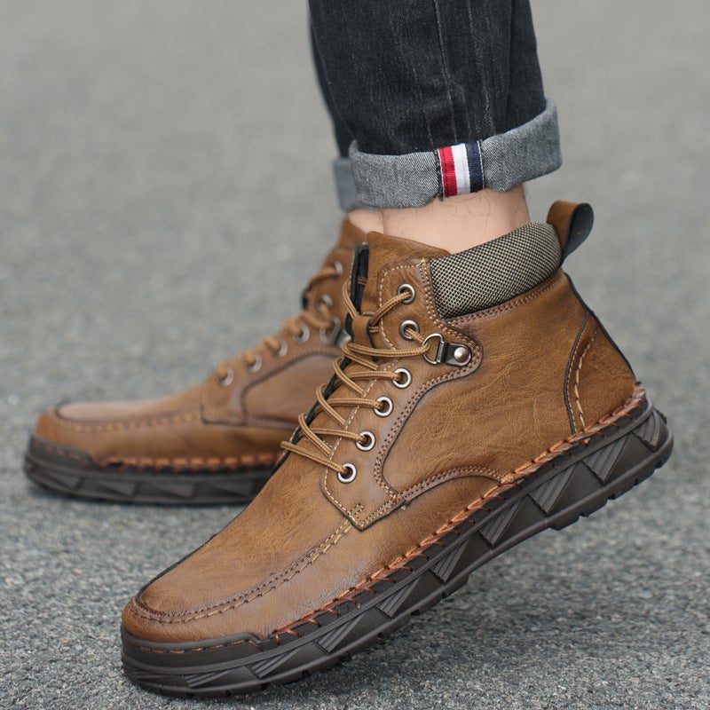 2024 Explosions Martin Boots Men'S High-Top Outdoor Leisure Plus Size Thick-Soled Men'S Boots A Generation Of Hair - Image 4