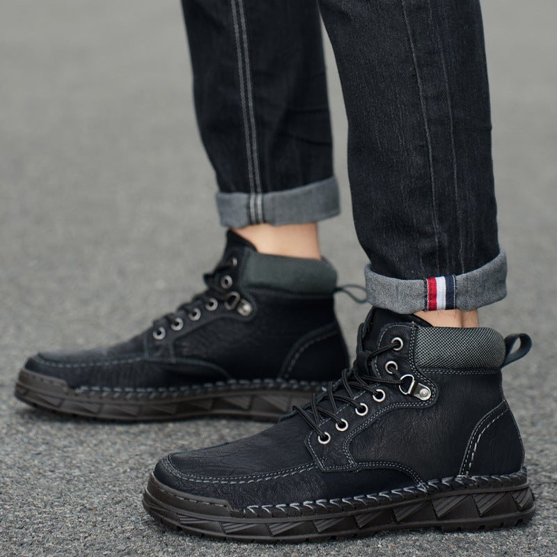 2024 Explosions Martin Boots Men'S High-Top Outdoor Leisure Plus Size Thick-Soled Men'S Boots A Generation Of Hair - Image 5