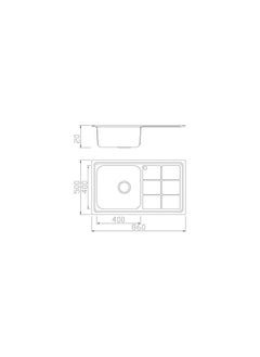 milano Kitchen Sink High Grade Inset Single Bowl And Single Drainer Stainless Steel Single Bowl Kitchen Sink For Bathroom Kitchens L 86 X W 50 X H 20 Cm Chrome  - Image 3