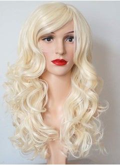 wigbuy Costume Wig Blonde, Blonde Hair Wigs Wavy Curly 24inches Synthetic Heat resistant Costume party wigs for Women (613)  - Image 1