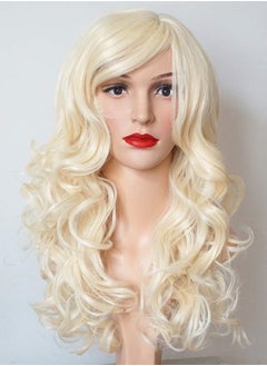 wigbuy Costume Wig Blonde, Blonde Hair Wigs Wavy Curly 24inches Synthetic Heat resistant Costume party wigs for Women (613)  - Image 3